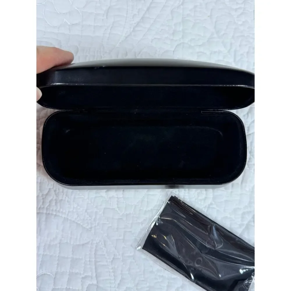 Coach Black Leather Eyeglass Sunglasses Case Signature Protective Travel Holder
